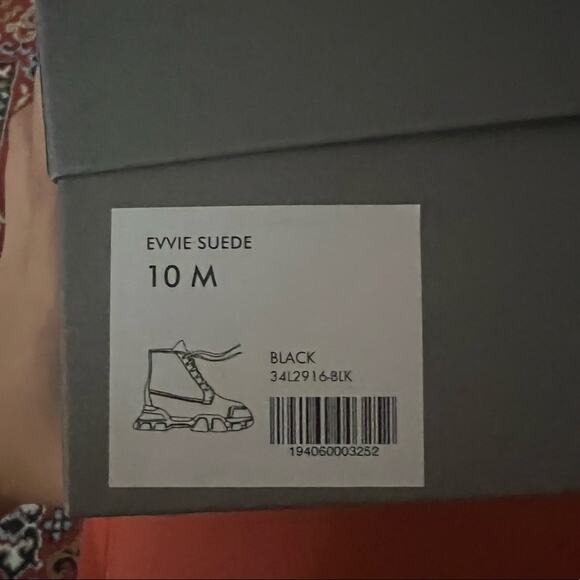 AQUATALIA Women's 11 Boot Black Suede EVVIE COMBAT Weatherproof Chunky - Picture 7 of 7